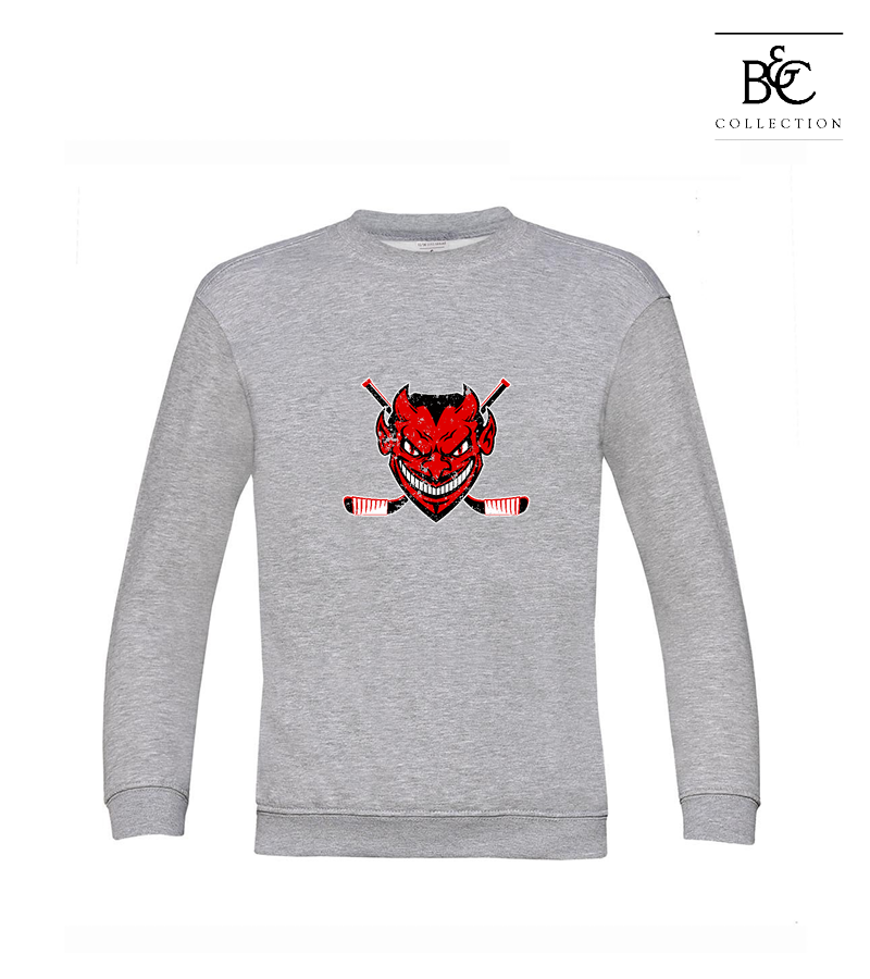B&C Kinder Sweatshirt Heather Grey "Uwe Frontprint"