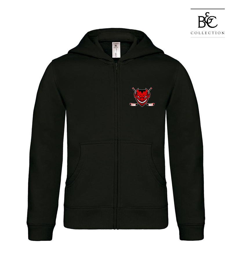 B&C Kinder Zipped Hoodie Black "Anton"