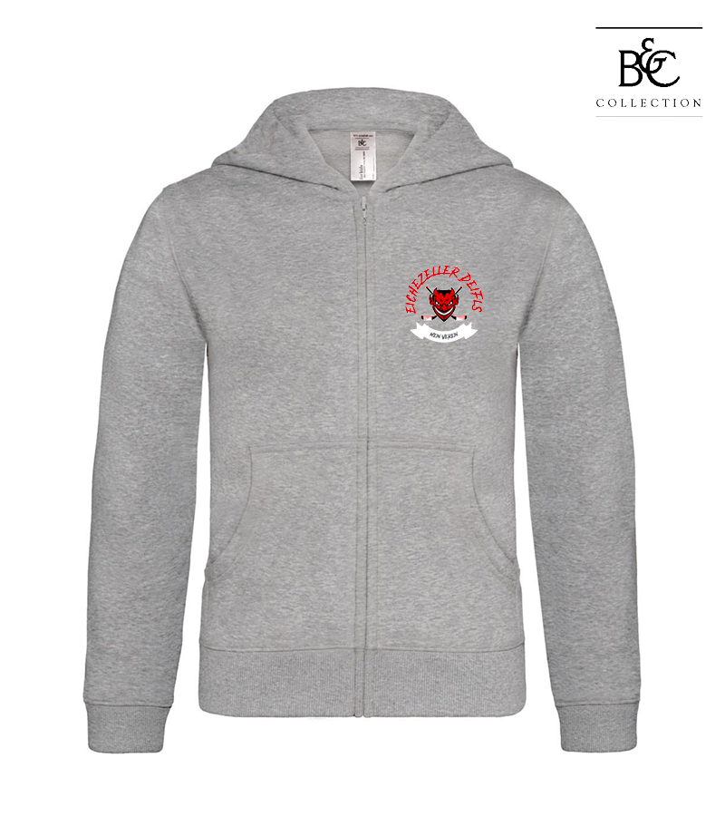 B&C Kinder Zipped Hoodie Heather Grey "Bono"
