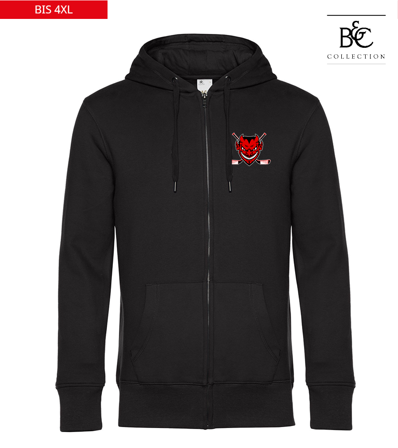 B&C Herren Zipped Hoodie Black Pure "Anton"
