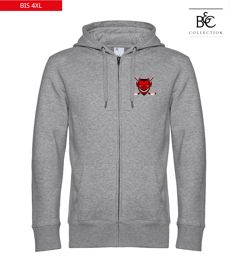 B&C Herren Zipped Hoodie Heather Grey "Anton"