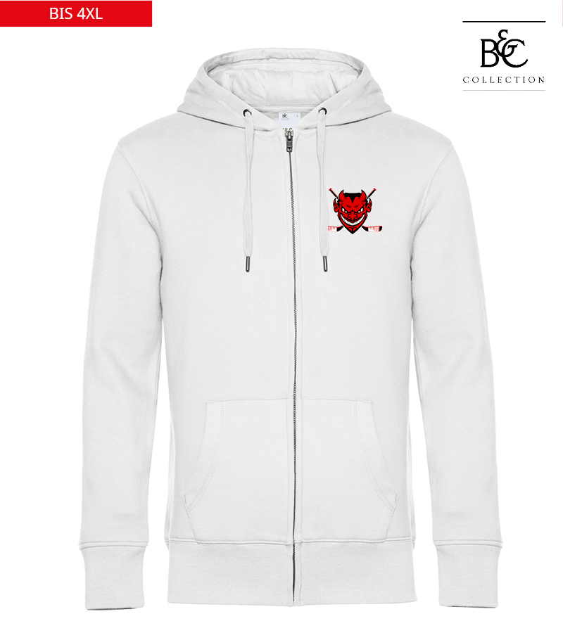 B&C Herren Zipped Hoodie White "Anton"
