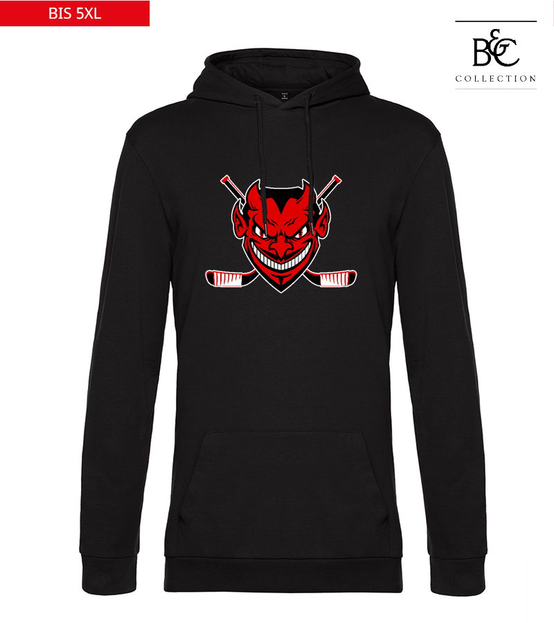 B&C Herren Hoodie Black Pure "Anton Frontprint"