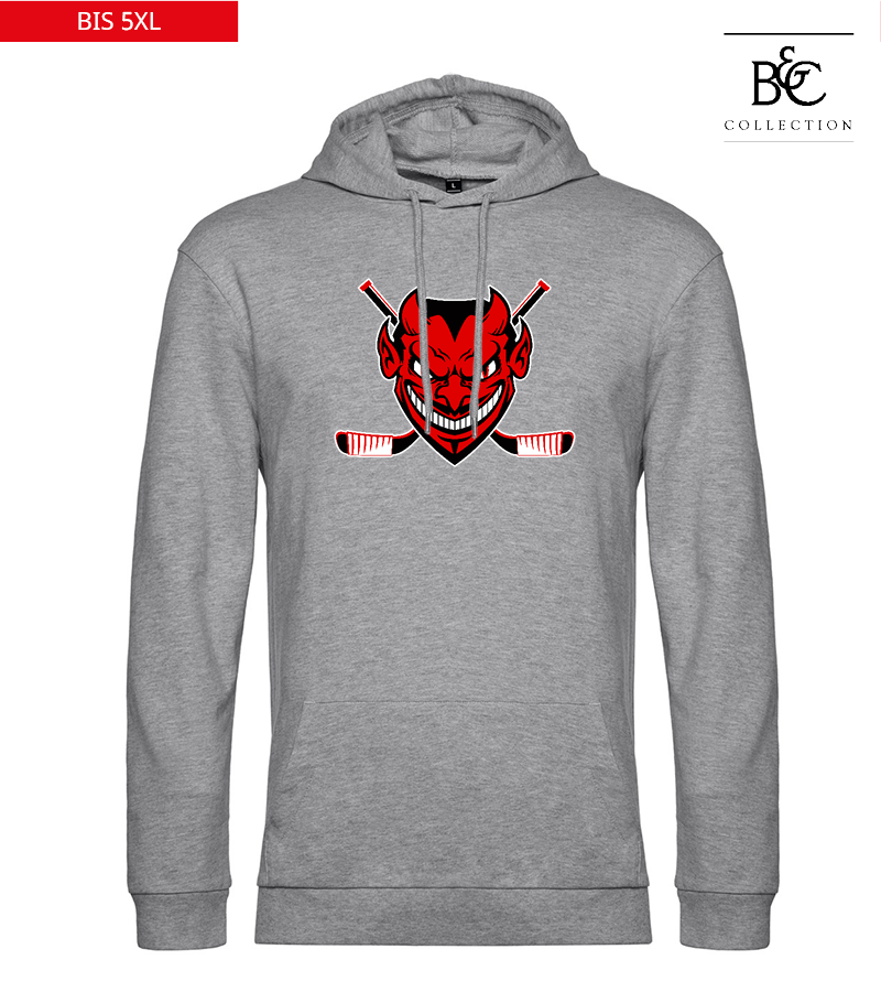 B&C Herren Hoodie Heather Grey "Anton Frontprint"