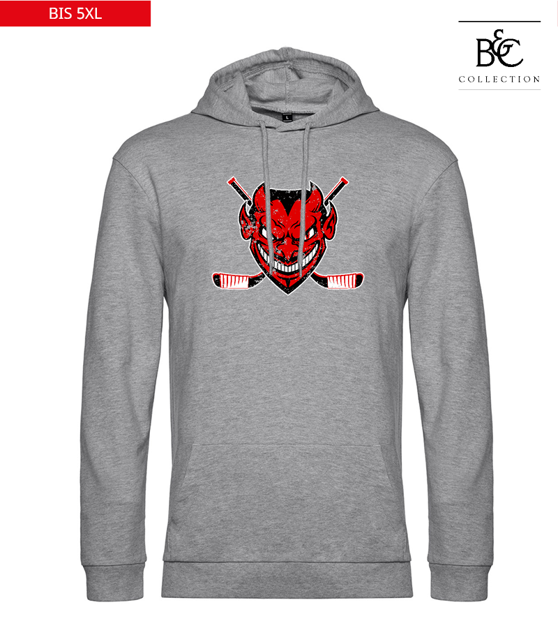 B&C Herren Hoodie Heather Grey "Uwe Frontprint"