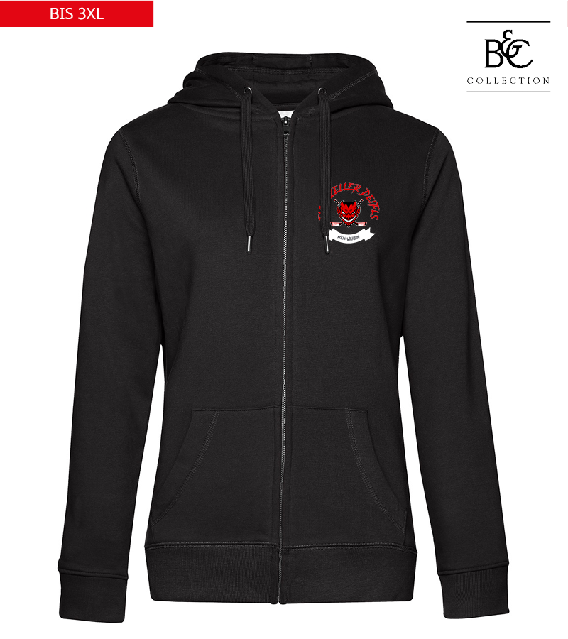 B&C Damen Zipped Hoodie Black Pure "Bono"