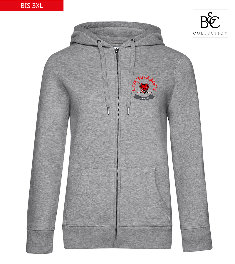 B&C Damen Zipped Hoodie Heather Grey "Bono"