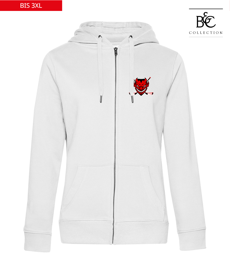 B&C Damen Zipped Hoodie White "Anton"