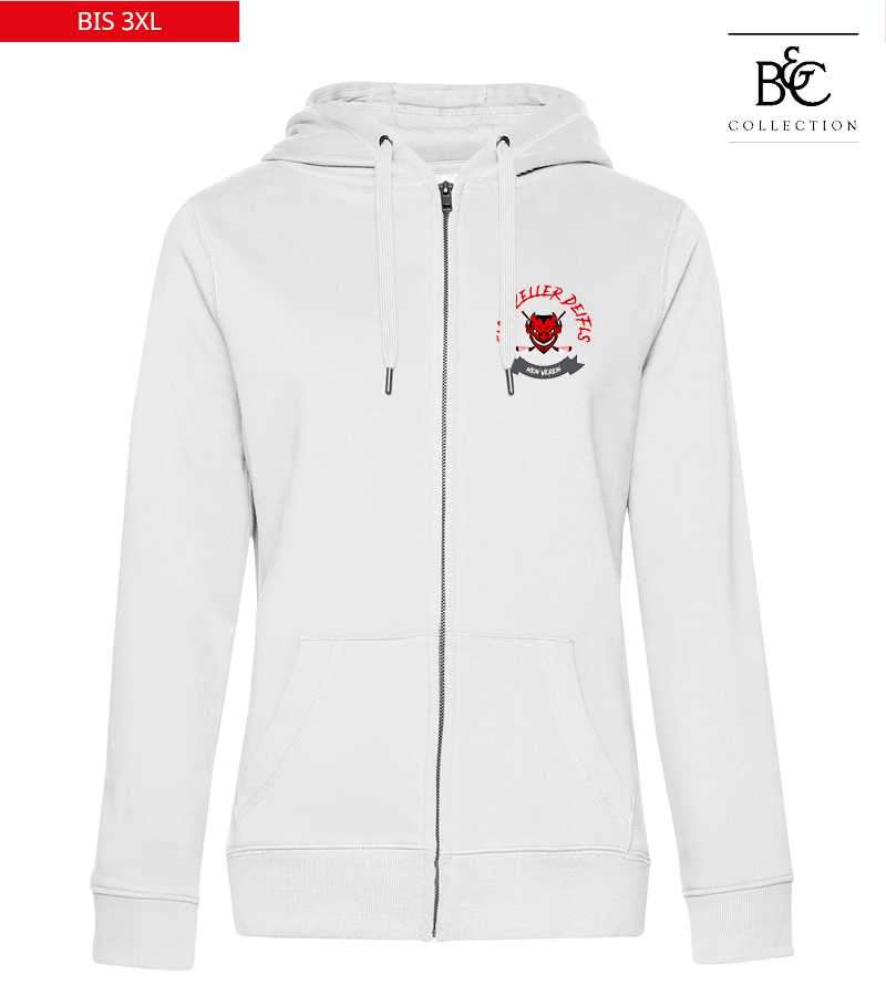 B&C Damen Zipped Hoodie White "Bono"