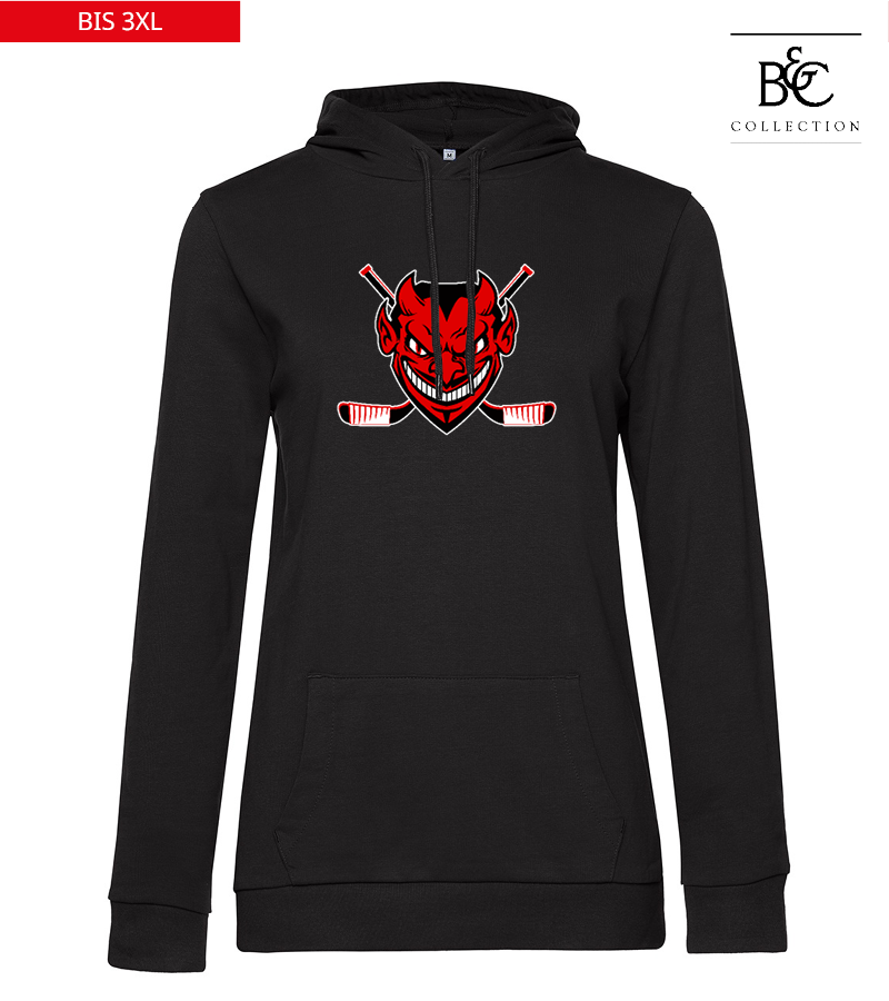 B&C Damen Hoodie Black Pure "Anton Frontprint"