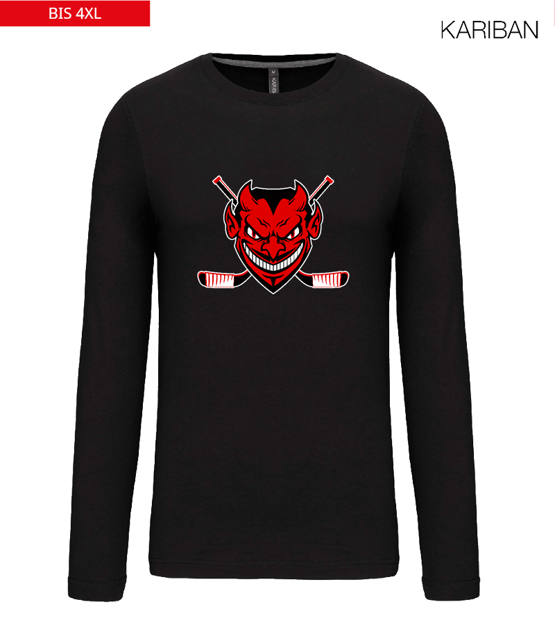 Kariban Herren Langarmshirt Black "Anton Frontprint"