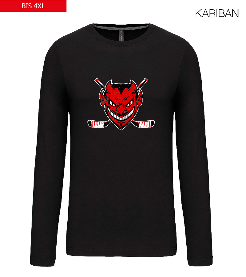 Kariban Herren Langarmshirt Black "Uwe Frontprint"