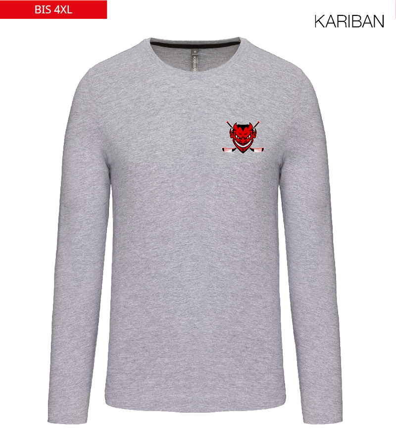 Kariban Herren Langarmshirt Oxford Grey "Anton"