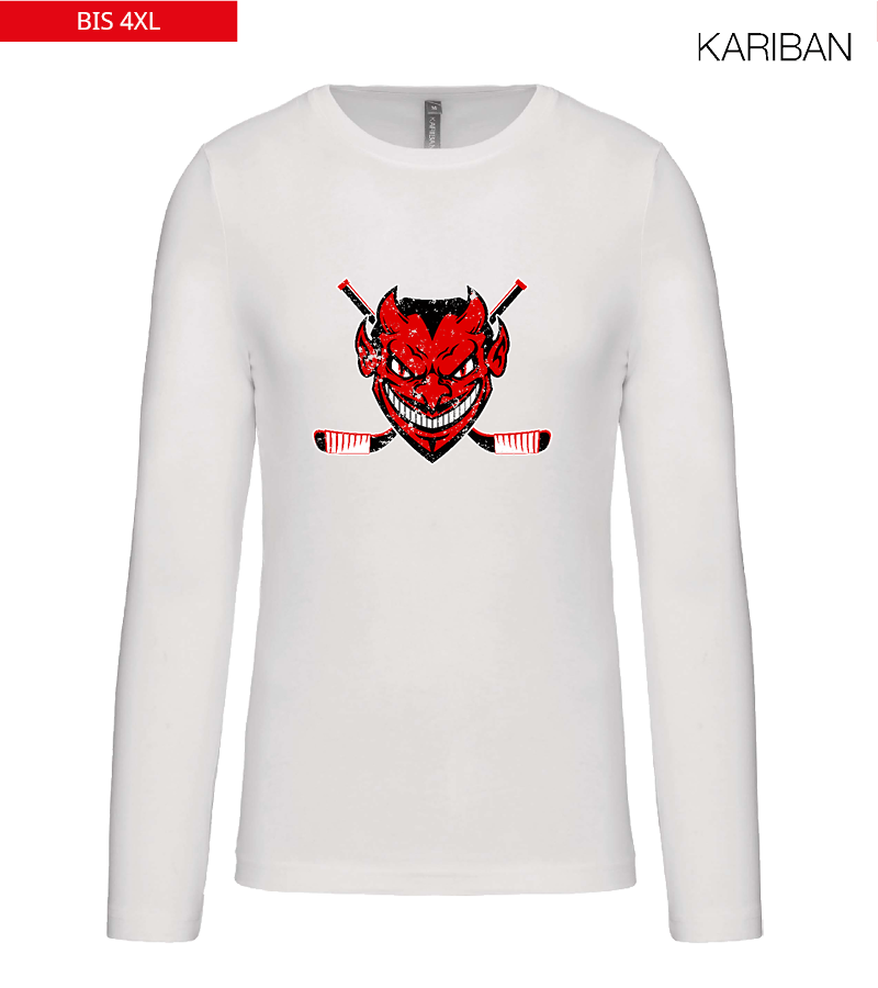 Kariban Herren Langarmshirt White "Uwe Frontprint"