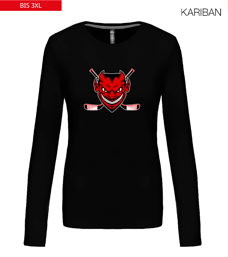 Kariban Damen Langarmshirt Black "Anton Frontprint"