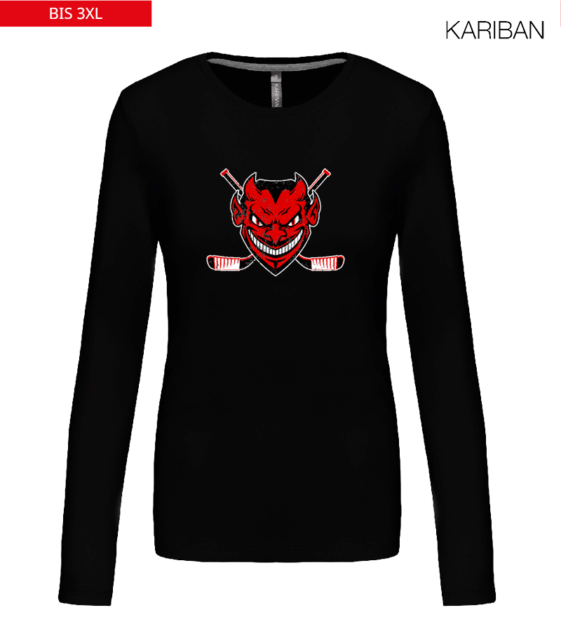 Kariban Damen Langarmshirt Black "Uwe Frontprint"