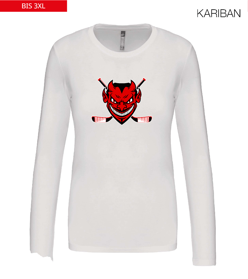 Kariban Damen Langarmshirt White "Anton Frontprint"
