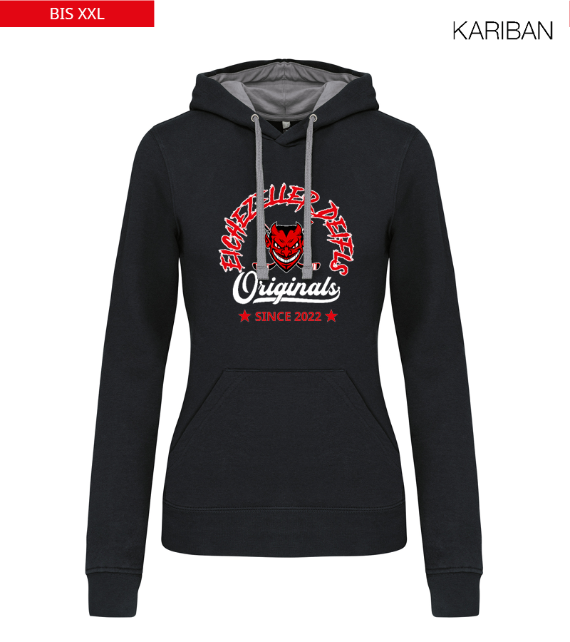 Kariban Damen Hoodie Black Fine Grey "Jacob"