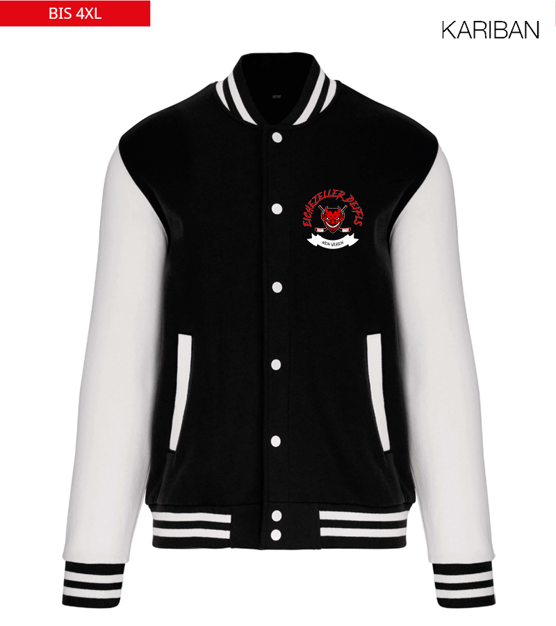 Kariban Unisex Collegejacke Black White "Bono"