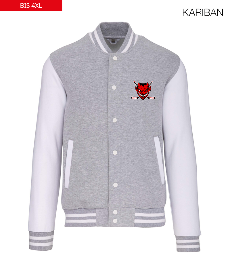 Kariban Unisex Collegejacke Oxford-Grey White "Anton"