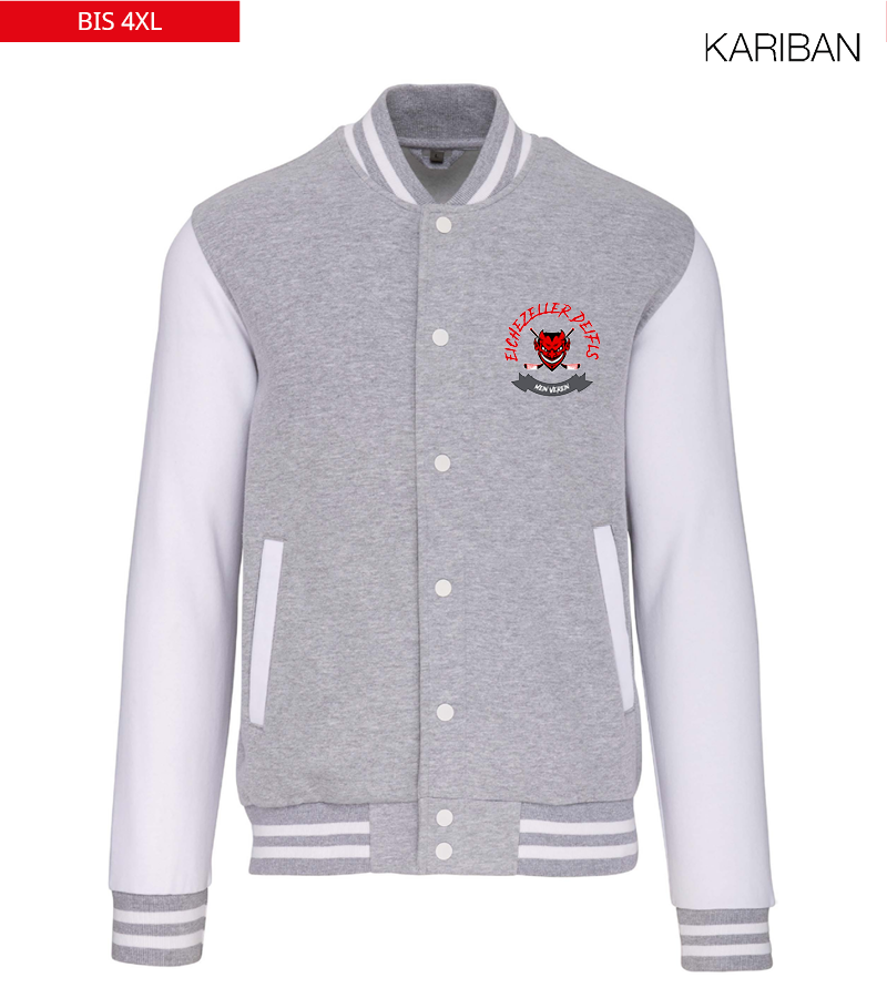Kariban Unisex Collegejacke Oxford-Grey White "Bono"