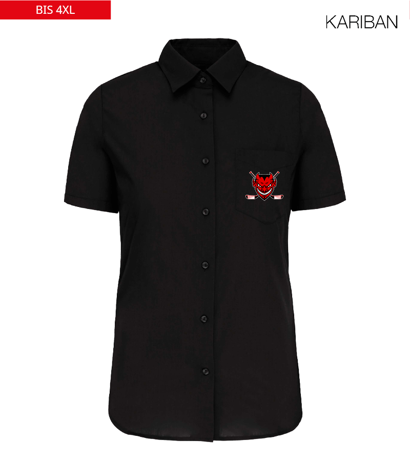 Kariban Damen Kurzarmbluse Black "Anton"