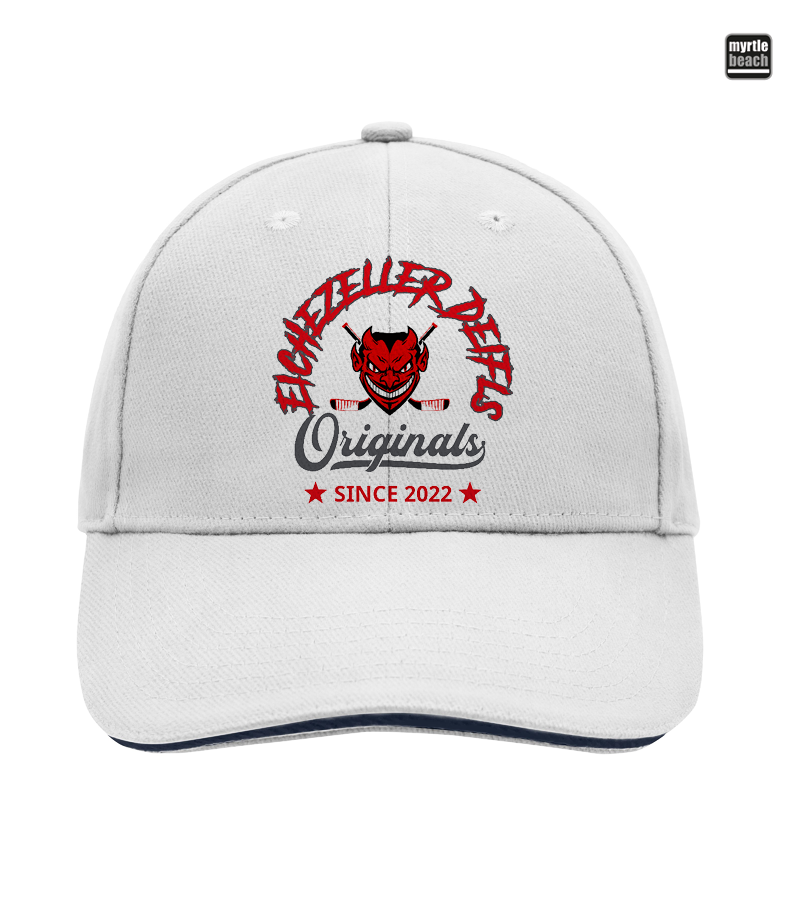 Myrtle Beach Unisex 6 Panel Sandwich Cap White "Jacob"