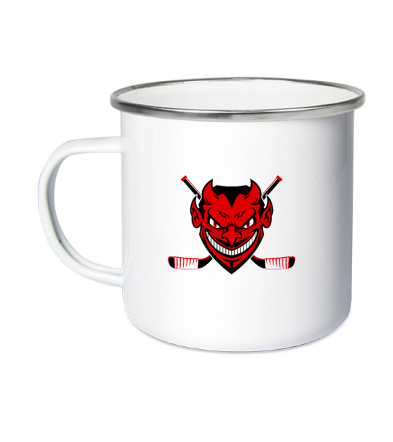 Emailletasse White Silver "Anton" B