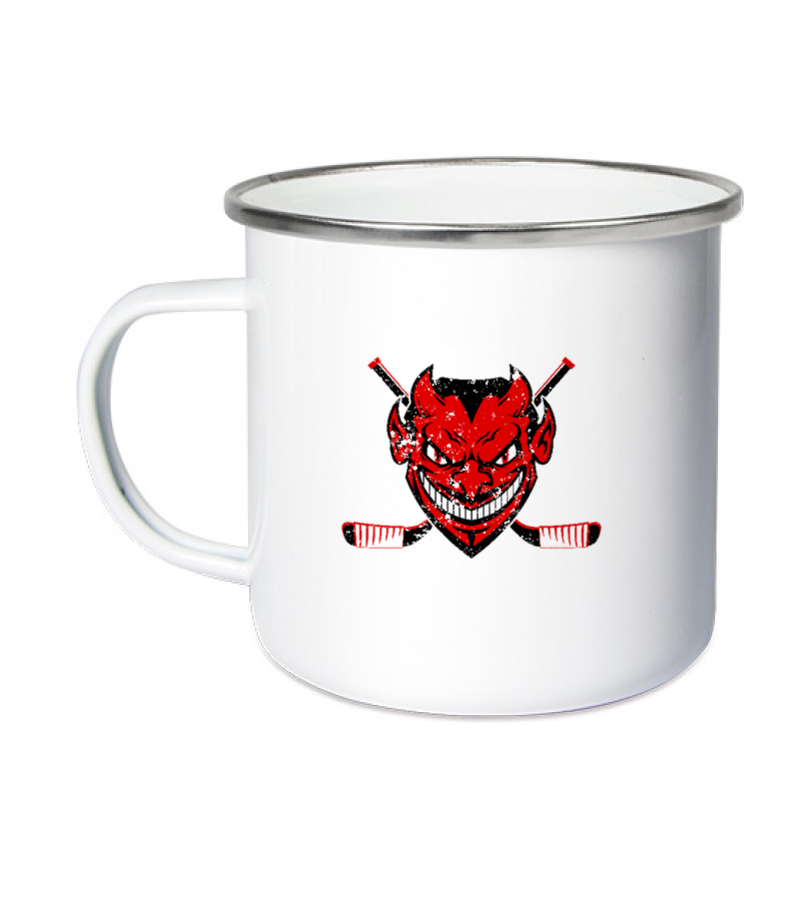 Emailletasse White Silver "Uwe" B