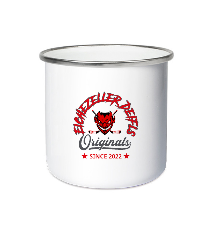 Emailletasse White Silver "Jacob" A