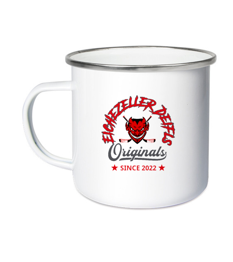 Emailletasse White Silver "Jacob" B