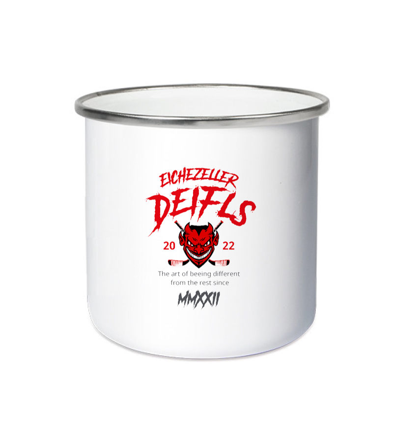 Emailletasse White Silver "Isack" A