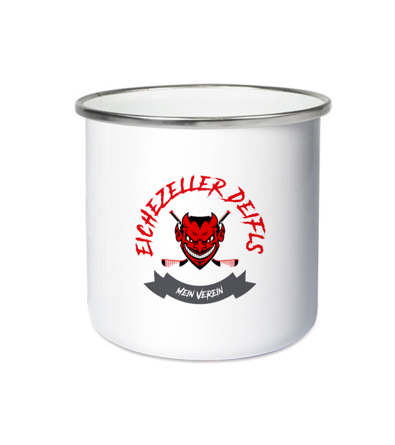 Emailletasse White Silver "Bono" A
