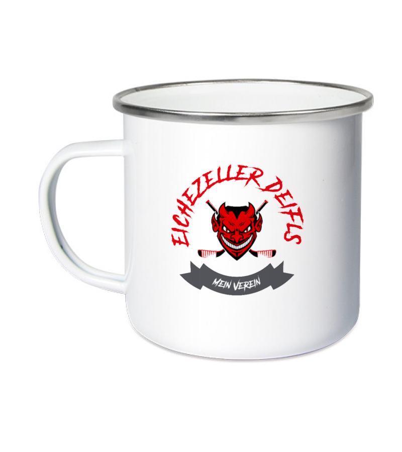 Emailletasse White Silver "Bono" B